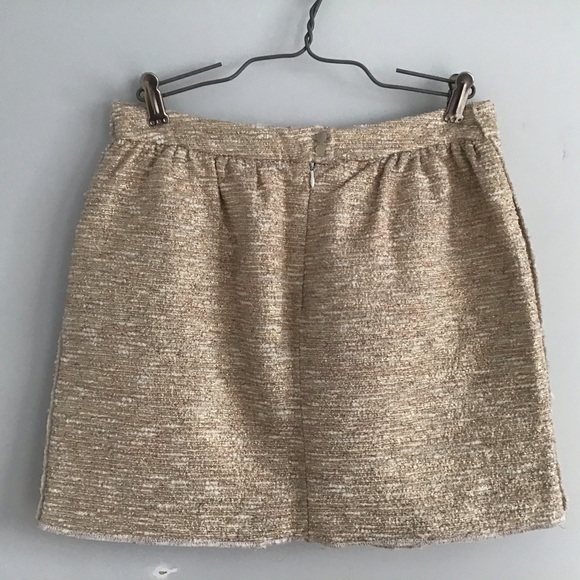 ZARA tweed lurex gold mini skirt Medium - Picture 2 of 5